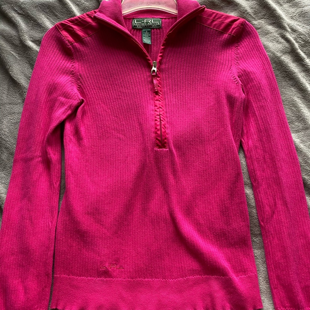 Ralph Lauren Active hot pink quarter zip